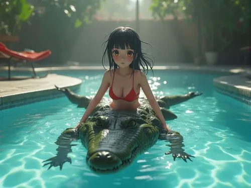 peni,akizuki,crocodile woman,kotobukiya,ikaruga,anime 3d,Photography,General,Realistic