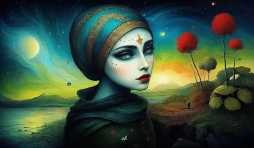 inanna,krsna,krishna,mystical portrait of a girl,hare krishna,siddharta,kaliyuga,bhagavatam,radha,nitai,indian art,sadhana,kirtan,balarama,mahaprabhu,nakshatras,radharani,fantasy art,janmastami,fantasy portrait,Illustration,Abstract Fantasy,Abstract Fantasy 01