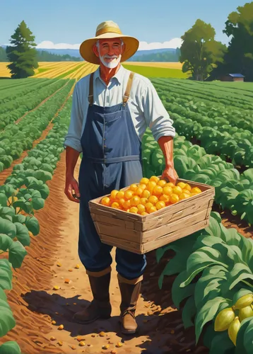 farmworker,picking vegetables in early spring,farmer,farm workers,agriculture,agricultural,farming,agricultural use,other pesticides,pesticide,farmers,agroculture,aggriculture,glean,grant wood,organic farm,vegetable field,vegetables landscape,cash crop,potato field,Conceptual Art,Oil color,Oil Color 13