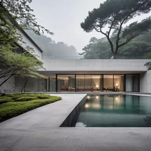 modern house,asian architecture,dunes house,pool house,modern architecture,residential house,archidaily,cube house,exposed concrete,private house,zen garden,japanese architecture,luxury property,beautiful home,infinity swimming pool,jewelry（architecture）,lago grey,house in the forest,south korea,house by the water