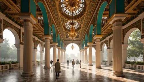 archly,theed,naboo,medinah,walkway,archways,neoclassical,hall of nations,cochere,hall of supreme harmony,colonnades,marble palace,the hassan ii mosque,colonnade,corridor,grandeur,arcaded,rashtrapati,spreckels,corridors