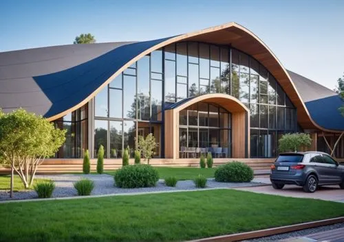 car showroom,etfe,christ chapel,folding roof,revit,glass facade,Photography,General,Realistic