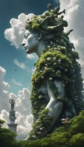 mother earth statue,mother earth,manjushri,ents,siddharta,bonsai,Conceptual Art,Fantasy,Fantasy 11