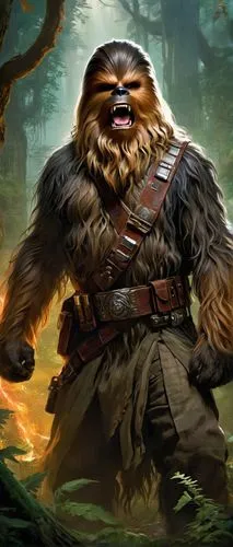 chewbacca,chewy,wicket,solo,cg artwork,aaa,collectible card game,forest king lion,renascence bulldogge,dwarf sundheim,heroic fantasy,ninebark,maul,bear guardian,slothbear,nordic bear,lando,jedi,rots,dwarf,Conceptual Art,Fantasy,Fantasy 05