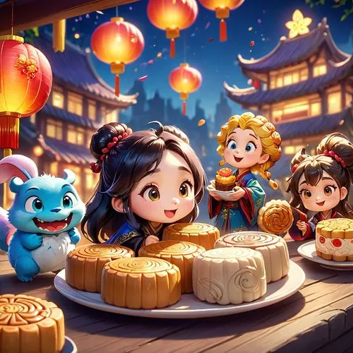 mid-autumn festival,mooncake festival,moon cake,mooncakes,shanghai disney,chuseok,Anime,Anime,Cartoon