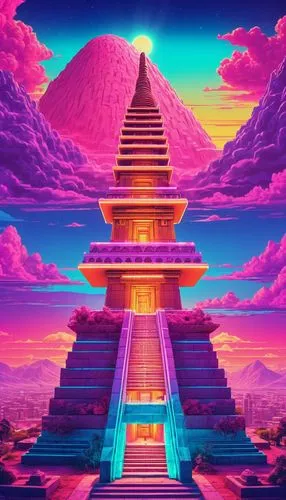 pyramid,pyramids,ziggurat,temples,mypyramid,step pyramid,pyramide,pyramidal,ziggurats,xanadu,aztec,eastern pyramid,vapor,el dorado,kukulkan,paradisus,kaleidoscape,prism,dmt,aztecas,Conceptual Art,Sci-Fi,Sci-Fi 28