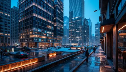 chicago night,financial district,chicago,city at night,paulista,cityscape,blue hour,city lights,citylights,cityzen,cityscapes,new york streets,evening city,urban,light trails,shanghai,metropolis,makati,toronto,city scape