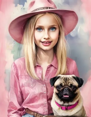 pug,girl with dog,pekingese,custom portrait,little girl in pink dress,female dog,shih tzu,olallieberry,dog illustration,child portrait,portrait background,the french bulldog,pet portrait,image manipulation,dog breed,puggle,children's background,dog look,image editing,photoshop school