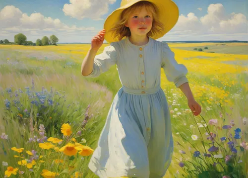 girl picking flowers,girl in flowers,girl with bread-and-butter,girl in the garden,summer meadow,field of flowers,daffodil field,picking flowers,woman with ice-cream,spring morning,daffodils,spring meadow,flowers of the field,flowers field,flower meadow,young girl,girl lying on the grass,flower field,meadows,in the early summer,Art,Classical Oil Painting,Classical Oil Painting 20