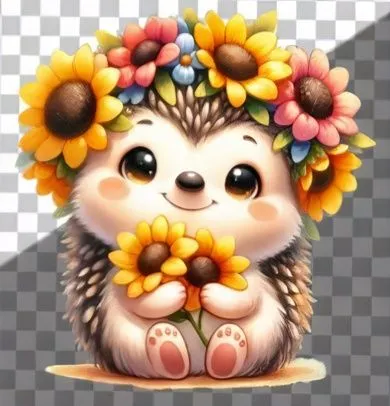 flower animal,hedgehog,amur hedgehog,flower cat,cartoon flower,hedgecock