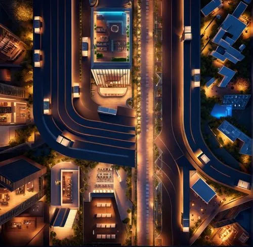 simcity,city highway,intersection,transport and traffic,superhighways,highway roundabout,megapolis,suburbia,microdistrict,urban landscape,city at night,cosmopolis,streetscapes,highway lights,intersect