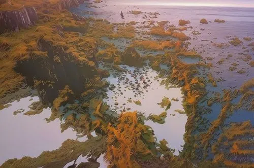 acid lake,lava river,dead vlei,tide pool,floating islands,algae,cliffs ocean,mushroom island,underwater landscape,archipelago,erosion,pacific coastline,coral reef,virtual landscape,long reef,uninhabit