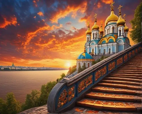 saint basil's cathedral,russland,ukraine,rusia,temple of christ the savior,saint isaac's cathedral,i love ukraine,belorussia,saint petersburg,moscow,kiev,moscow city,rossia,stairway to heaven,krasnoyarsk,saintpetersburg,russian folk style,ukraina,kyiv,stairs to heaven,Illustration,Realistic Fantasy,Realistic Fantasy 12