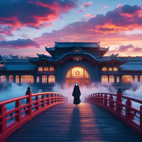 forbidden palace,hall of supreme harmony,chinese temple,chinese clouds,chinese architecture,asian architecture,world digital painting,the golden pavilion,fantasy landscape,buddhist temple,chinese art,