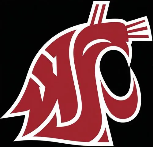 the washington state wolf mascot is pictured on a black background,wsu,spu,nwosu,wwu,cwu,wapato