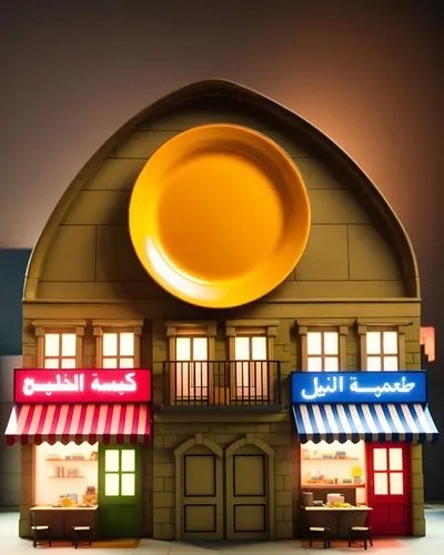 fast food restaurant,musical dome,flying saucer,ice cream shop,golden pot,gold shop,a restaurant,facade lantern,alpino-oriented milk helmling,gold bar shop,japanese restaurant,restaurant bern,store icon,retro lampshade,bossche bol,round hut,ice cream parlor,fine dining restaurant,sugar house,store front