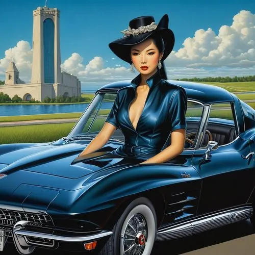 dodge la femme,muscle car cartoon,opel record p1,ford thunderbird,bmw 700,bmw 501,bmw 320,bmw 600,edsel,opel record coupe,opel record,volvo amazon,opel captain,chrysler airflow,simca,honda s600,edsel citation,chrysler windsor,ford motor company,retro pin up girl,Illustration,Realistic Fantasy,Realistic Fantasy 08