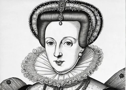 elizabeth i,riopa fernandi,tudor,portrait of a woman,female portrait,isabella grapes,cepora judith,portrait of christi,queen anne,maria laach,elizabeth nesbit,elizabeth ii,rosmarinus,bornholmer margeriten,woman's face,prinzregententorte,prussian asparagus,old elisabeth,mozartkugeln,gougère,Illustration,Black and White,Black and White 14