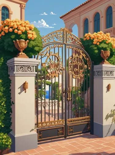 gated,garden door,fence gate,farm gate,front gate,iron gate,gate,entryway,gateway,village gateway,wood gate,stone gate,city gate,greek island door,metal gate,entrada,country estate,birdcages,entrances,birdcage,Unique,Pixel,Pixel 01