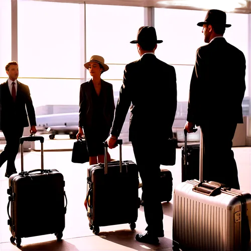 suitcases,luggages,attendants,travelers,airline travel,passagers,haredim,departures,travelzoo,travelport,luggage,repatriates,emigration,businesspeople,resettlers,travellers,returnees,suitcase,hutterites,luggage cart,Illustration,Retro,Retro 19