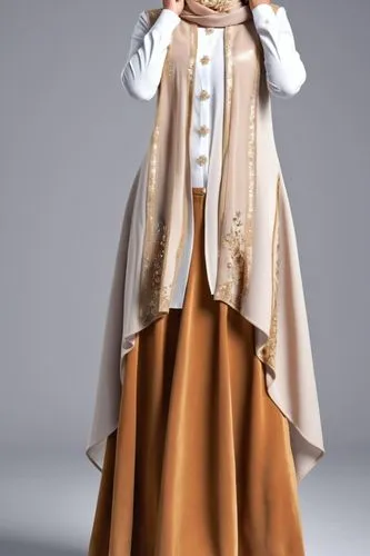 a floor-length dress,abaya,abayas,tahiliani,hanbok,folk costume,Photography,General,Realistic