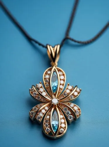 A pendant with round diamonds  , high quality, high resolution, ultra distills, 8k,a gold and diamond pendant necklace on a brown string,hamsa,jewelry florets,diamond pendant,mouawad,paraiba,stone lot