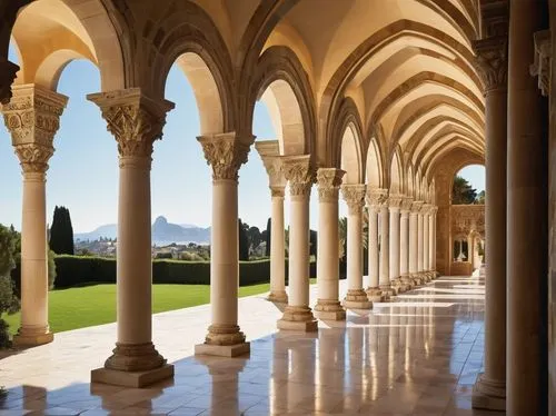 cloister,cloisters,abbaye de belloc,colonnades,cloistered,stanford university,porticoes,abbaye,convento,colonnade,loggia,porticos,arcaded,peristyle,umayyad palace,jeronimos,orangerie,monasterium,monastic,stanford,Photography,Documentary Photography,Documentary Photography 31