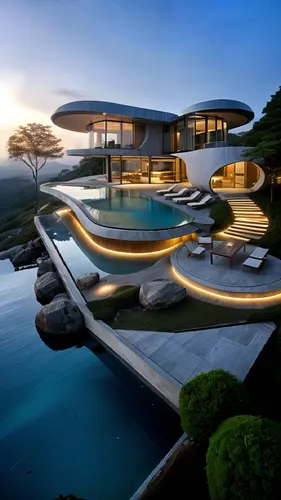 futuristic architecture,luxury property,luxury home,dreamhouse,dunes house,infinity swimming pool