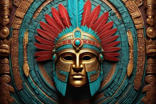 tutankhamun,tutankhamen,king tut,pharaonic,aztec,indian headdress,pharaoh,headdress,golden mask,gold mask,pharaohs,horus,shamanic,cleopatra,ancient egyptian,el dorado,ancient egypt,poseidon god face,aztecs,egyptian,Art,Classical Oil Painting,Classical Oil Painting 19