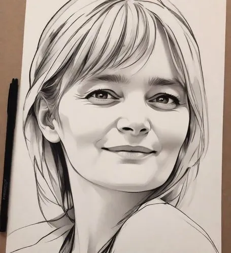 caricaturist,petrushova,face portrait,valorie,pusic,gavrilova,Digital Art,Line Art