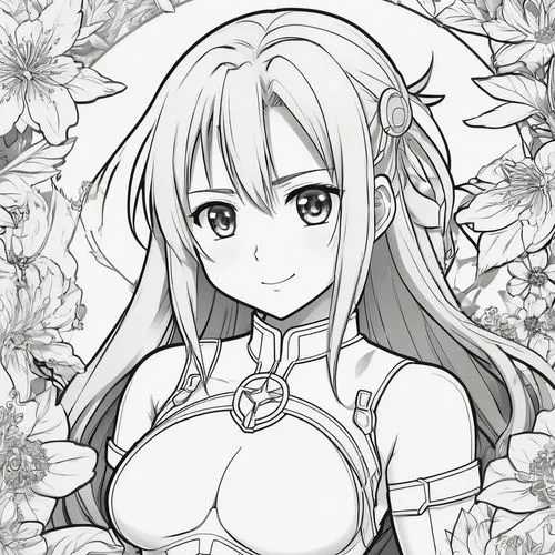 regesta,mashima,sophitia,flower line art,sieglinde,cherrix,Illustration,Japanese style,Japanese Style 01