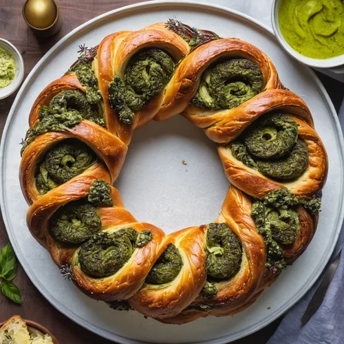 kanelbullar,rajas con crema,palmiers,spanakopita,chimichurri,fiddlehead fern,rosca de reyes,cake wreath,couronne-brie,palmier,easter pastries,danish pastry,kolach,food photography,escargot,sweet granadilla,cuban pastry,christmas pastry,jalebi,herb baguette,Illustration,Paper based,Paper Based 01