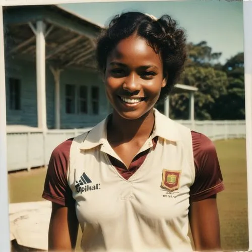 The captain of the West Indies women's cricket team, smile, cricket kit.,windies,ramnarine,windwards,dibaba,luckner,carifta,west indies,dravidians,dassanayake,tirunesh,greenidge,karunaratne,tobagonian