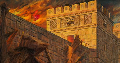 city gate,karakas,hall of the fallen,pillar of fire,kondos,castle iron market