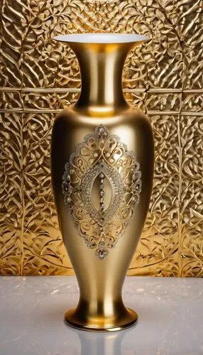 bahraini gold,gold chalice,vase,copper vase,golden pot,gold lacquer,Photography,General,Realistic