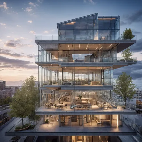 penthouse apartment,glass facade,cubic house,modern architecture,glass building,glass facades,jewelry（architecture）,sky apartment,hoboken condos for sale,mixed-use,modern office,multistoreyed,resident