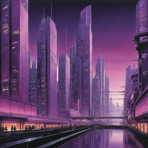 futuristic landscape,cyberpunk,metropolis,cityscape,futuristic architecture,fantasy city,futuristic,dystopian,city cities,shinjuku,tokyo city,dystopia,evening city,cities,city trans,purple landscape,sky city,sci-fi,sci - fi,scifi,Illustration,Japanese style,Japanese Style 18