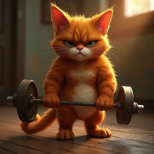 ginger kitten,ginger cat,orange tabby cat,weight lifter,orange tabby,weightlifter