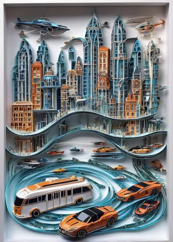 Transport Jon Morant to a futuristic cityscape where he uses his high-tech gadgets to outsmart a gang of cybercriminals.,water taxi,floods,futuristic landscape,water bus,speedboat,powerboating,water t