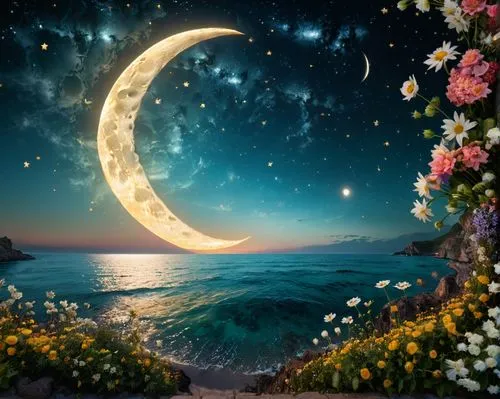 moon and star background,moonbeams,moonlit night,moonbeam,dreamtime,moon and star,moonlighted,dreamscapes,lune,moon night,crescent moon,hanging moon,moonlit,moonlike,moon,moons,the moon,moon phase,fantasy picture,sun moon,Photography,General,Fantasy