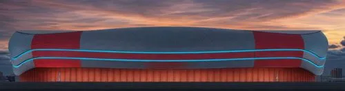 The facade of a sports stadium is beautiful, with lighting and the sky beautifully forming the facade
,drive-in theater,futuristic art museum,drive-in,tempodrom,circus stage,musical dome,smoot theatre