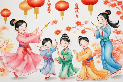 spring festival,happy chinese new year,chinese art,oriental painting,mid-autumn festival,korean culture,chinese new years festival,chinese new year,china cny,ao dai,flower painting,japanese paper lanterns,taiwanese opera,kimono fabric,new year clipart,khokhloma painting,hanbok,chinese lanterns,chinese style,asian culture,Conceptual Art,Daily,Daily 17