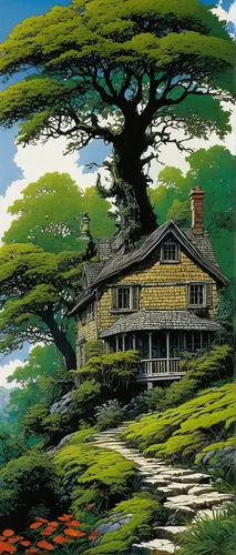 tree house,studio ghibli,treehouse,tree house hotel,house in the forest,the japanese tree,house painting,home landscape,crooked house,house with lake,witch's house,highland oaks,oak tree,log home,country hotel,flock house,flying island,rosewood tree,dunes house,dragon tree,Conceptual Art,Daily,Daily 09