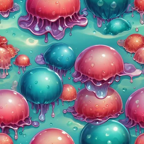 cells,slimes,christmas balls background,mushroom landscape,microbial,megakaryocytes,Illustration,Abstract Fantasy,Abstract Fantasy 11