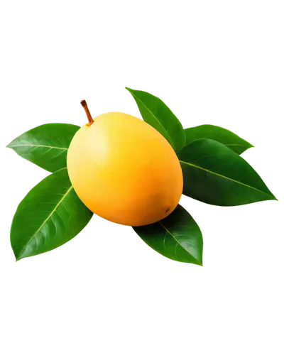 Ripe mango, solo, yellow skin, green leaf top, juicy pulp, sweet aroma, wooden table, natural light, shallow depth of field, warm color tone, 3/4 composition, slight tilt angle, soft focus, realistic 