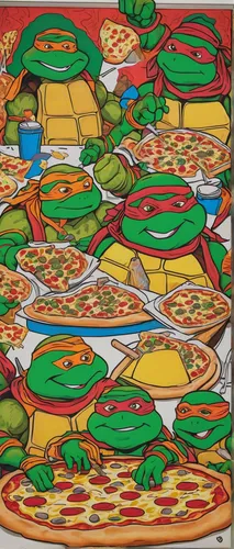 teenage mutant ninja turtles,pizza hawaii,pizza stone,pizzeria,sicilian pizza,frog background,pizza box,the pizza,pizza supplier,placemat,pizza,pizza boxes,greed,pizza service,order pizza,playmat,sicilian cuisine,california-style pizza,modern pop art,tlacoyo,Conceptual Art,Daily,Daily 26