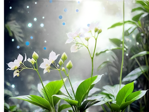 starflower,lilies of the valley,night-blooming jasmine,star flower,garden star of bethlehem,white lily,stargazers,water flowers,dewdrops,lilies,bokeh effect,magic star flower,flower background,star of bethlehem,lilly of the valley,background bokeh,lily of the valley,flower jasmine,tea flowers,white petals,Conceptual Art,Sci-Fi,Sci-Fi 30