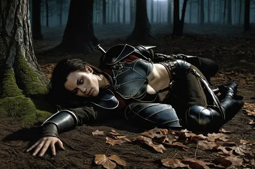 the fallen,woman laying down,fallen angel,cosplay image,fallen,the girl is lying on the floor,fallen down,sleep thorn,croft,vampire woman,digital compositing,dark elf,swordswoman,girl lying on the grass,fallen from the sky,fell,fallen acorn,fantasy picture,lying down,fallen off,Art,Artistic Painting,Artistic Painting 01