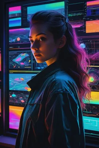 neon lights,cyberpunk,neon light,80s,neon,colorful background,neon coffee,girl at the computer,neon arrows,futuristic,cyber,neon ghosts,portrait background,vapor,colored lights,neon tea,80's design,ultraviolet,neon colors,jukebox,Illustration,American Style,American Style 15