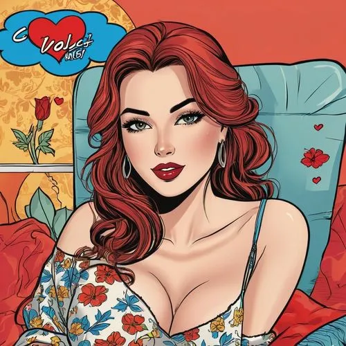 valentine pin up,retro pin up girl,valentine day's pin up,palmiotti,pin up girl,madelyne,Illustration,American Style,American Style 13